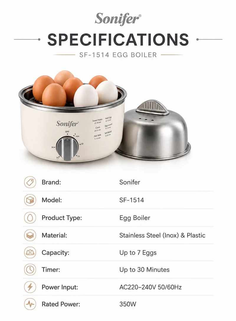 7-Egg Electric Egg Boiler with Timer Control β photo 7