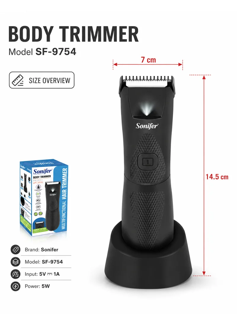Rechargeable Body Hair Trimmer Waterproof Ceramic Blade 120min Runtime LED Light β photo 7