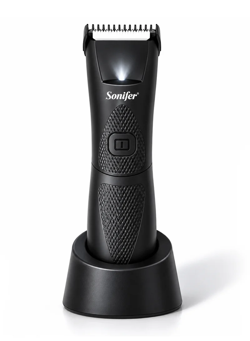 Rechargeable Body Hair Trimmer Waterproof Ceramic Blade 120min Runtime LED Light