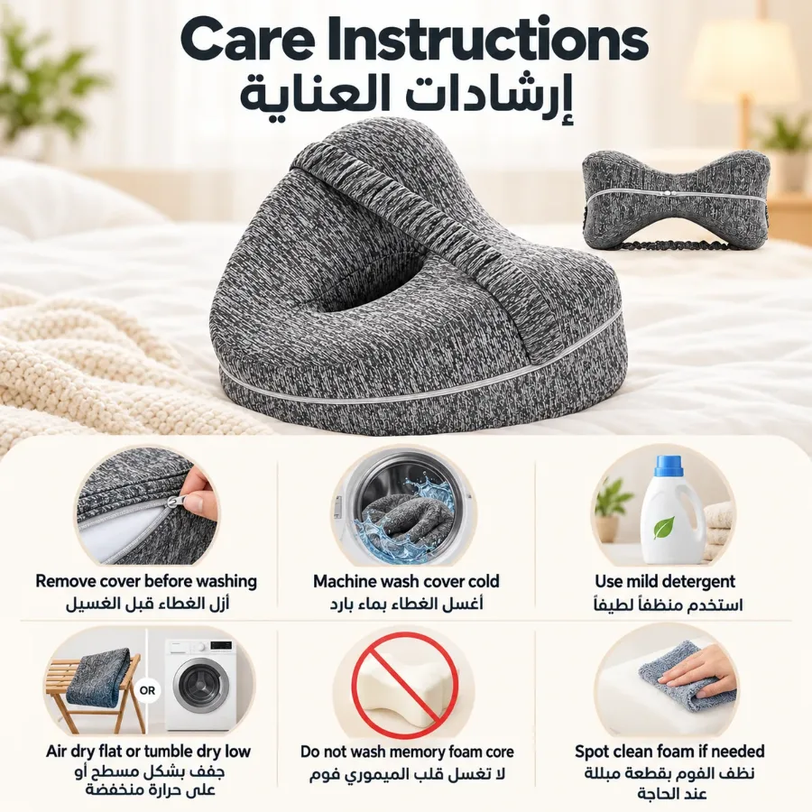 Memory Foam Knee Pillow With Strap – Ergonomic Leg Pillow Support — photo 5