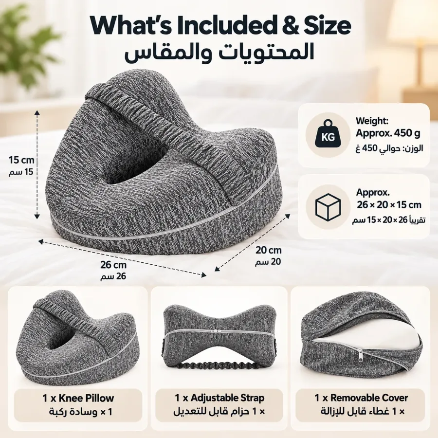 Memory Foam Knee Pillow With Strap – Ergonomic Leg Pillow Support — photo 6