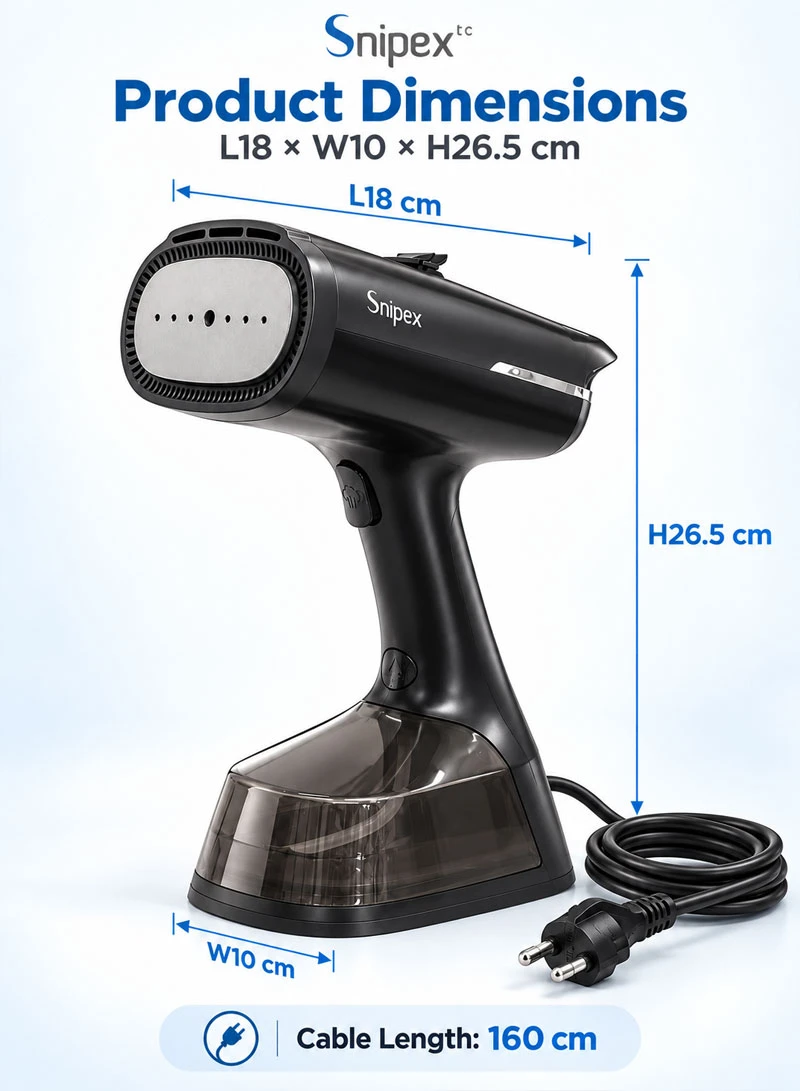 Handheld Garment Steamer with Vacuum Suction, 270mL Water Tank, 25s Fast Heating & Dual Steam M β photo 2