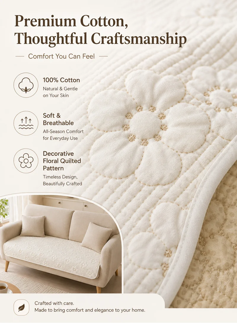 70×150 CM – 1 PC – 100% Cotton Summer Sofa Cover – Breathable, Sweat-Absorbent & Anti-Slip - Of — photo 3