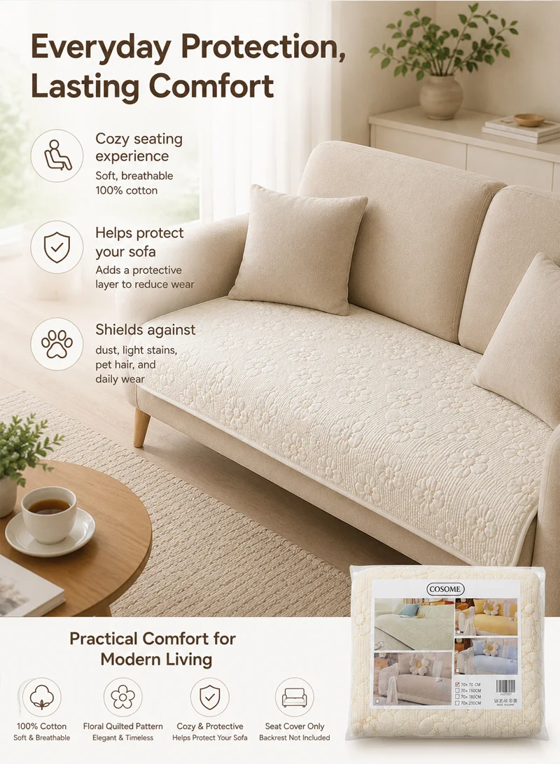 70×150 CM – 1 PC – 100% Cotton Summer Sofa Cover – Breathable, Sweat-Absorbent & Anti-Slip - Of — photo 4