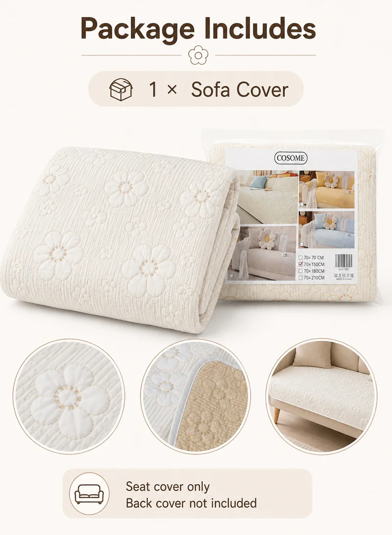 70×150 CM – 1 PC – 100% Cotton Summer Sofa Cover – Breathable, Sweat-Absorbent & Anti-Slip - Of — photo 6