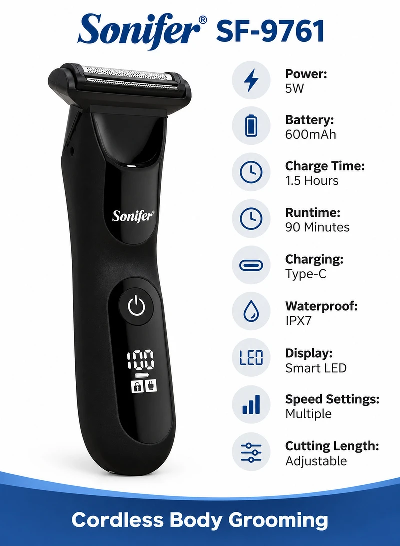 5W 2 in 1 Cordless Body Trimmer & Foil Shaver for Chest Arms Underarms Waterproof — photo 6