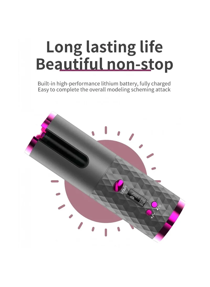 Automatic Curling Iron Rotating Hair Curler Wand LCD Display Ceramic Wave Hair Curler - Black — photo 4