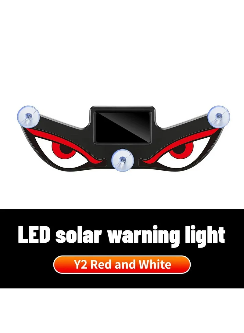 Eyes Design Car LED Warning Lamp Solar Powered Atmosphere Light with Suction Cups for Windshiel — photo 3