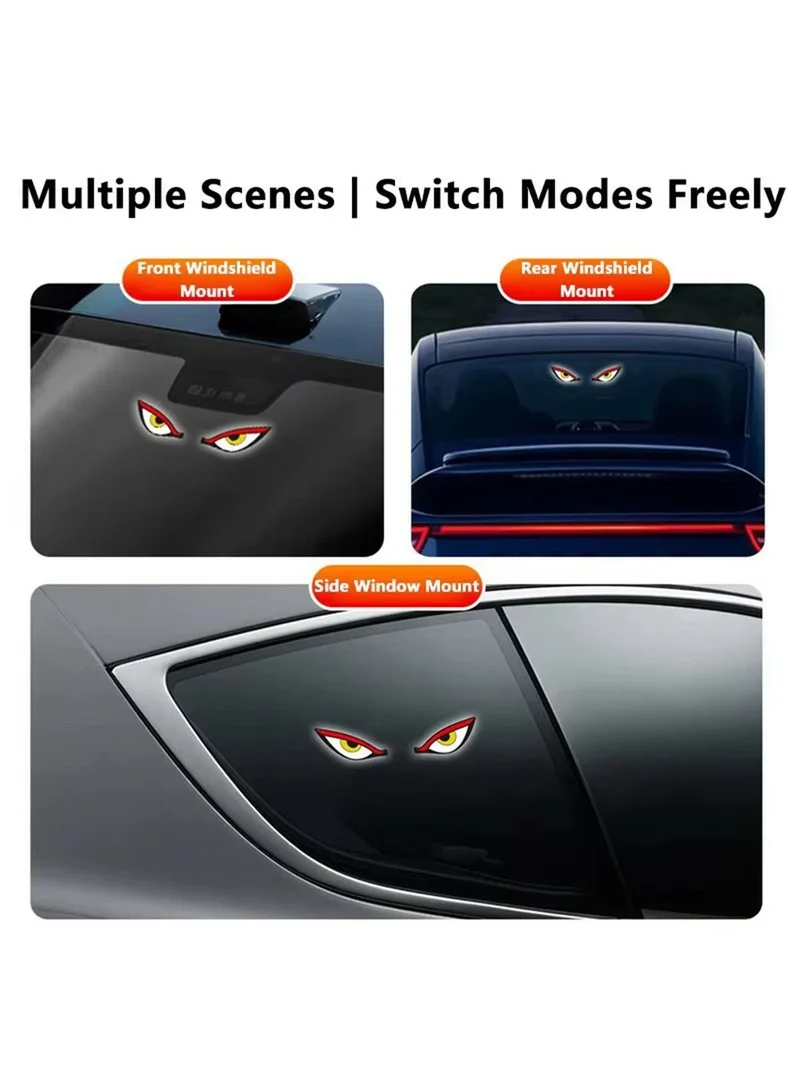 Eyes Design Car LED Warning Lamp Solar Powered Atmosphere Light with Suction Cups for Windshiel — photo 7