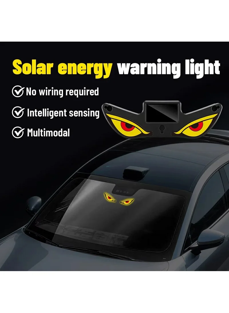 Eyes Design Car LED Warning Lamp Solar Powered Atmosphere Light with Suction Cups for Windshiel β photo 8