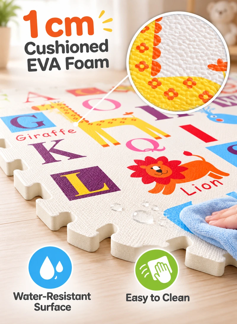 4Pcs Interlocking EVA Foam Animal Alphabet Puzzle Play Mat β photo 6
