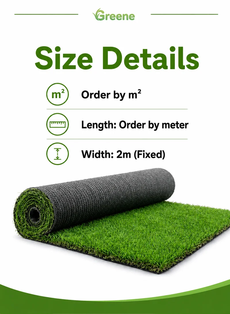 Custom Size High-Density Artificial Grass Roll with 4 Tone Of Color & C-Shape Blades β photo 3