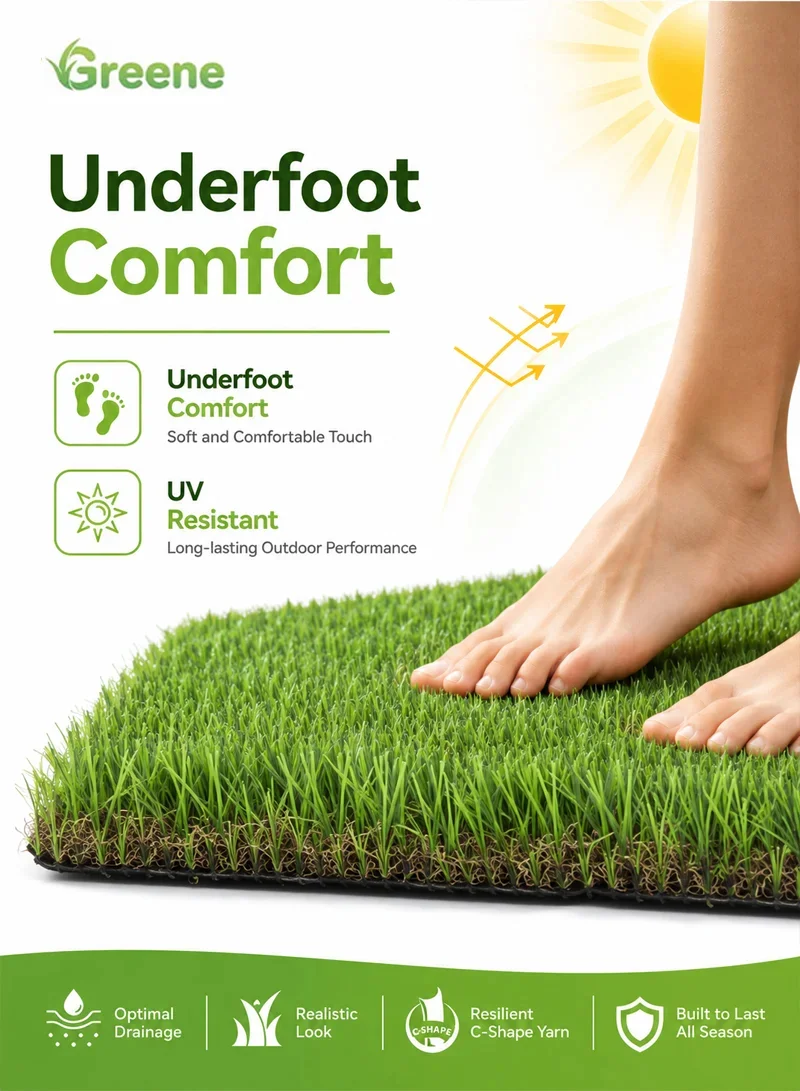Custom Size High-Density Artificial Grass Roll with 4 Tone Of Color & C-Shape Blades — photo 4