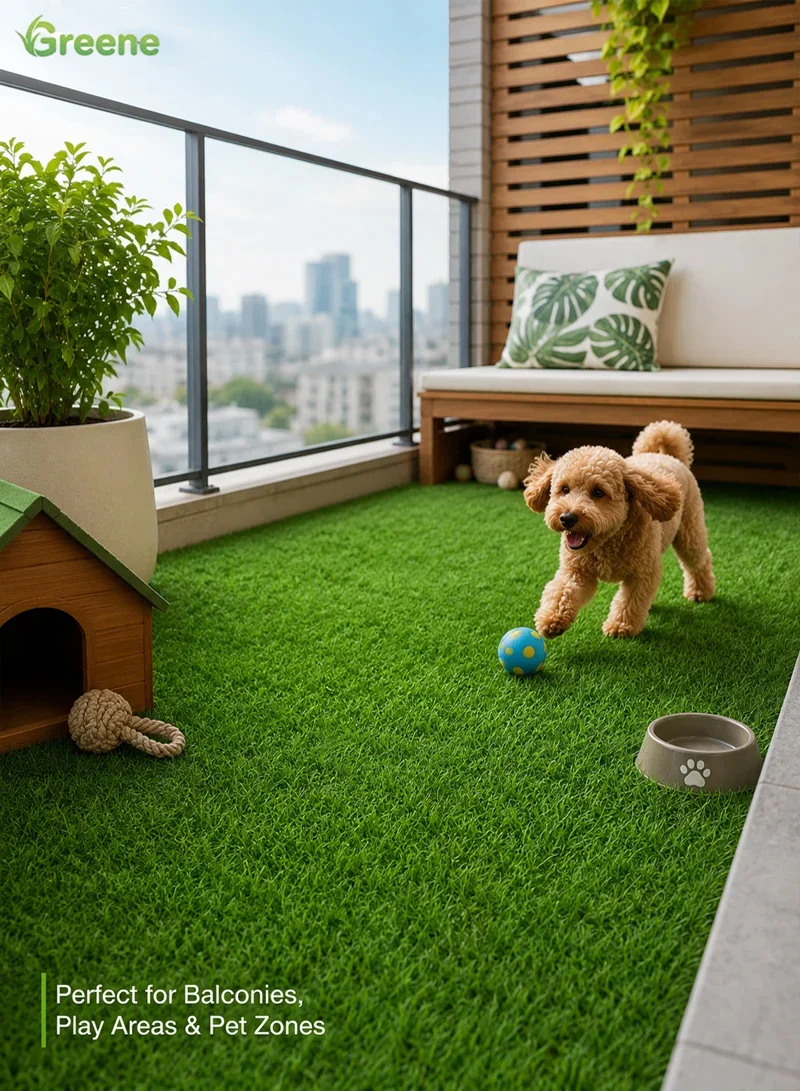 Custom Size High-Density Artificial Grass Roll with 4 Tone Of Color & C-Shape Blades — photo 6
