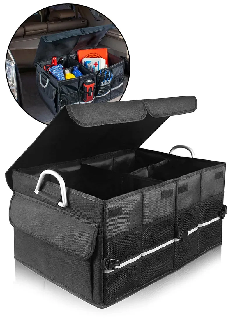 Waterproof 3 Interior Compartments Trunk Storage Organizer, Collapsible & Foldable Car Accessor