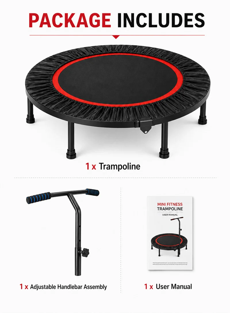 100cm 200kg Maximum Weight Fitness Fitness Trampoline Rebounder with Adjustable T-Shaped Handle β photo 8