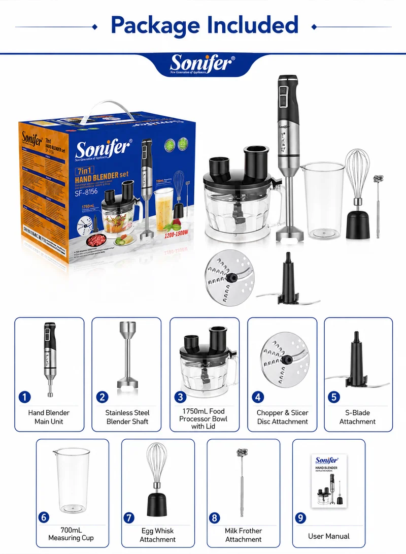 7 in 1 Electric Hand Blender Multi Function Food Blender Set β photo 8