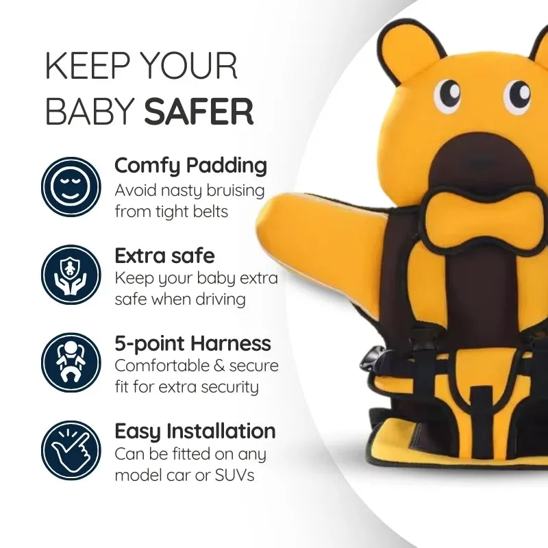Child Baby Car Protection Cushion Seat Bear - Pink β photo 3