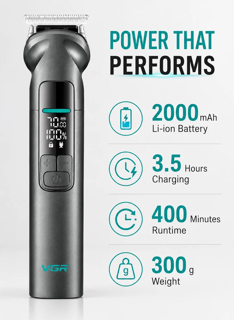 2000mAh Professional Hair Trimmer with Turbo Function & Metal Body -Gold — photo 4