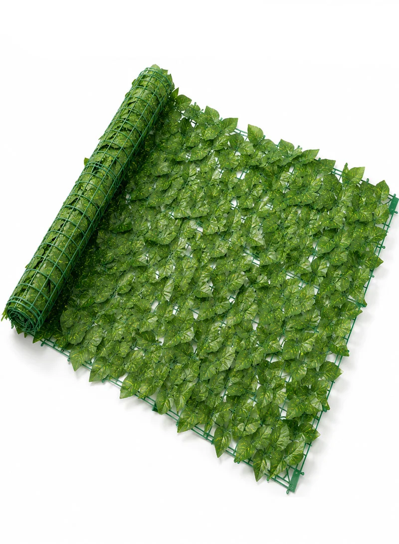 3x1m Artificial Decorative Green Ivy Hedge Roll with Spotted Pothos Leaves — photo 2