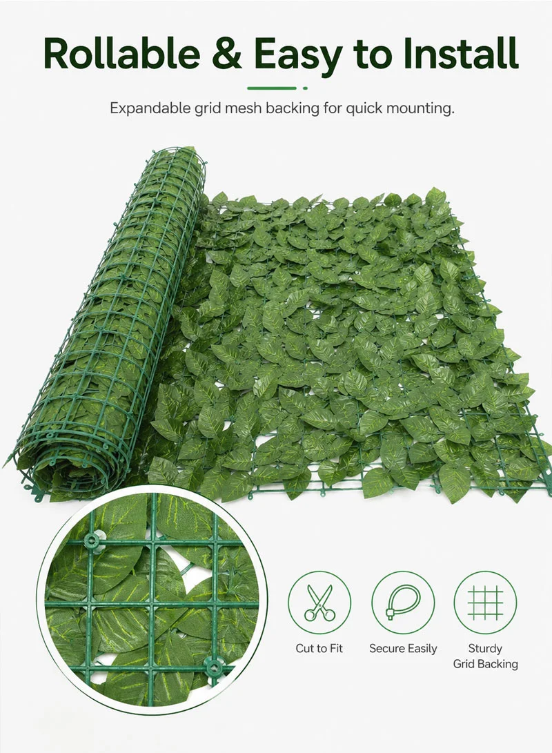 3x1m Artificial Decorative Green Ivy Hedge Roll with Spotted Pothos Leaves β photo 6