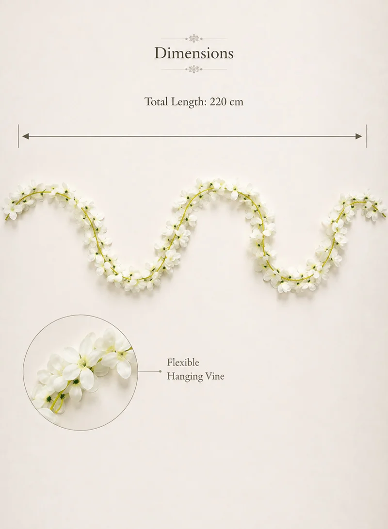 220cm Artificial Cherry Blossom Flower Garland Hanging Vine -White — photo 4