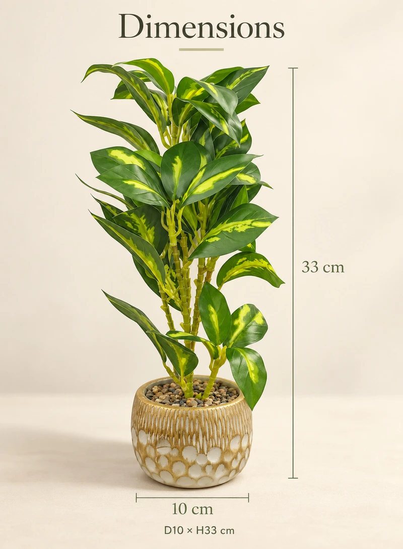 Artificial Decorative Plant with Variegated Leaves & Decorative Pot 17004-5 β photo 2