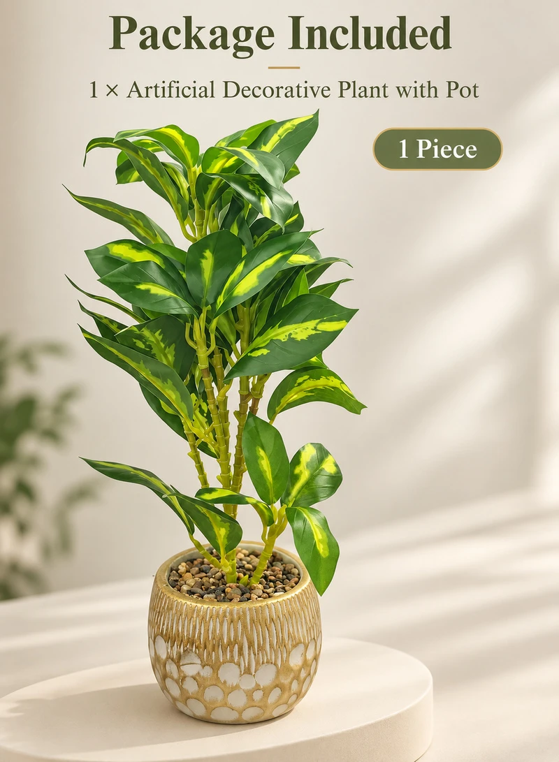 Artificial Decorative Plant with Variegated Leaves & Decorative Pot 17004-5 β photo 7