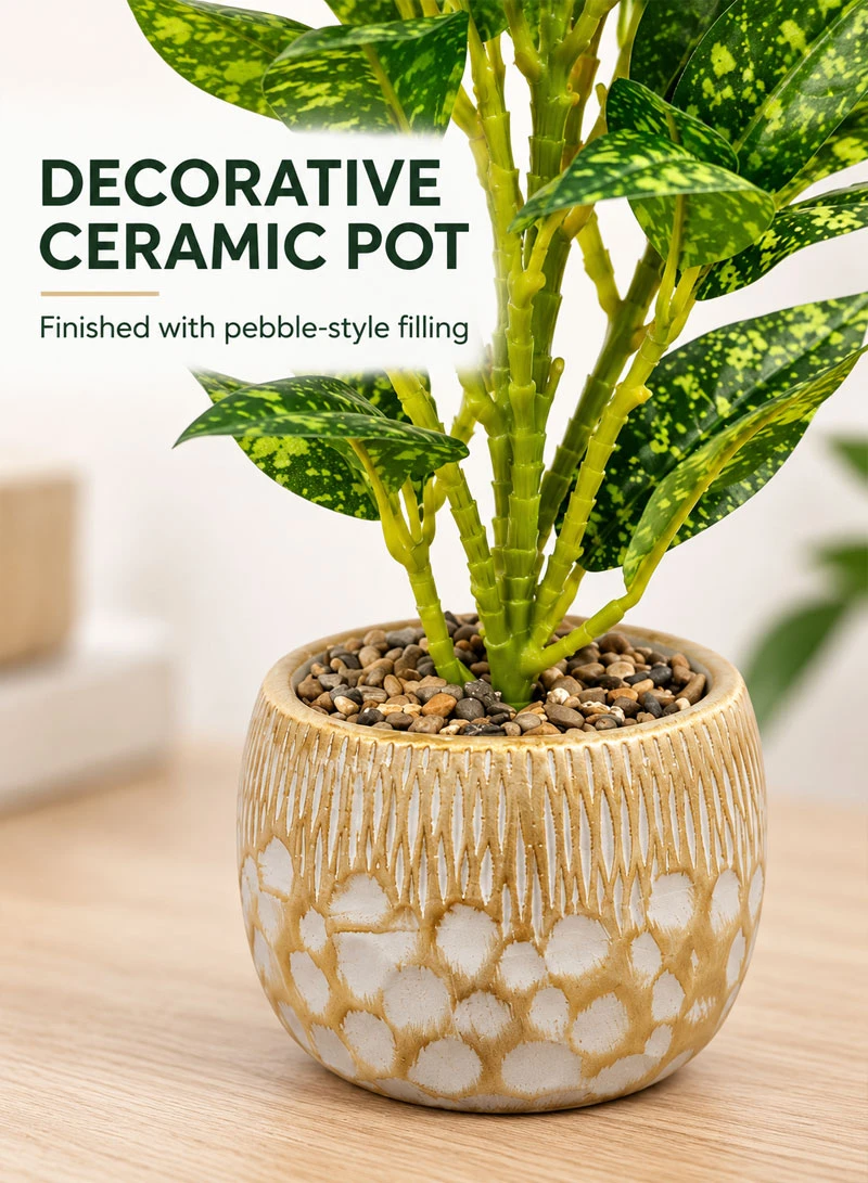 Artificial Decorative Plant with Variegated Leaves & Decorative Pot 17004-5 β photo 7