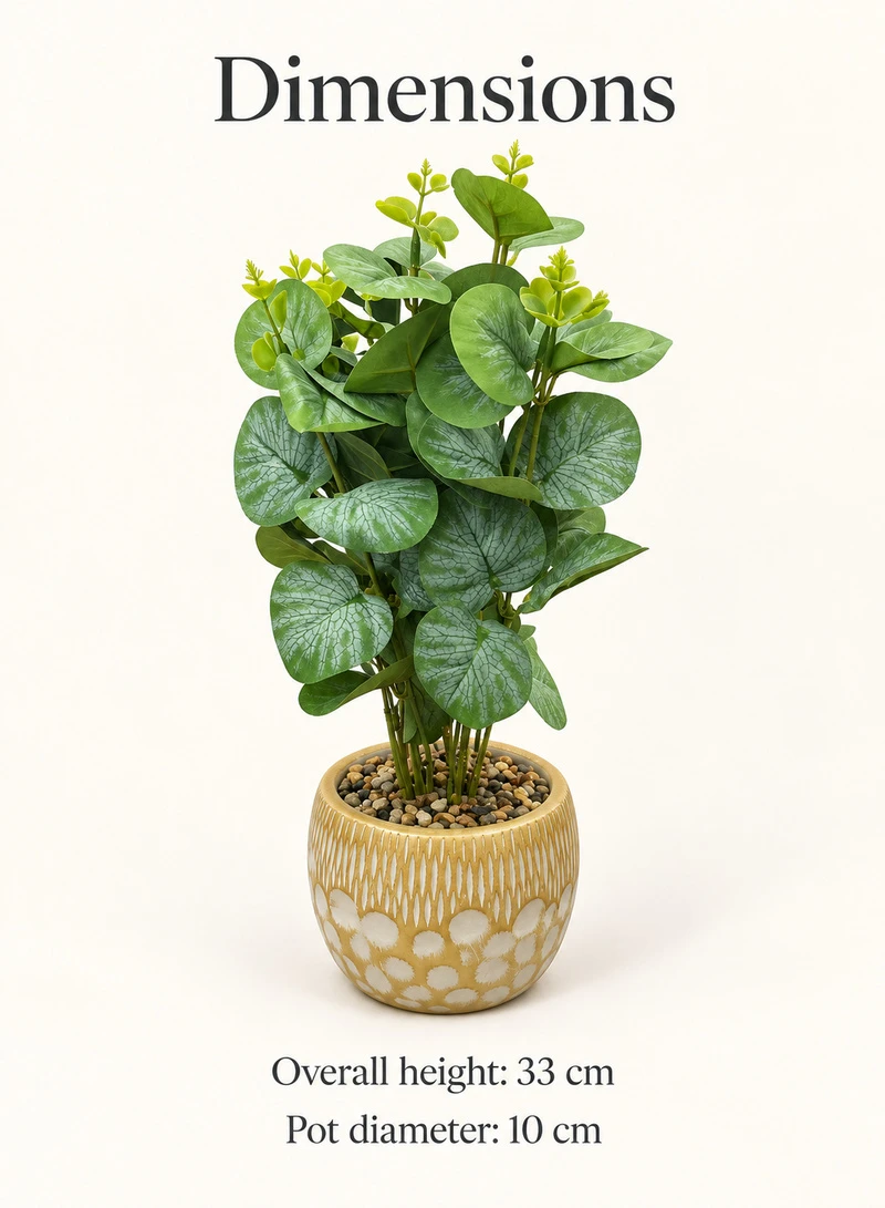 10-Head Artificial Decorative Plant with Textured Leaves & Decorative Pot β photo 2