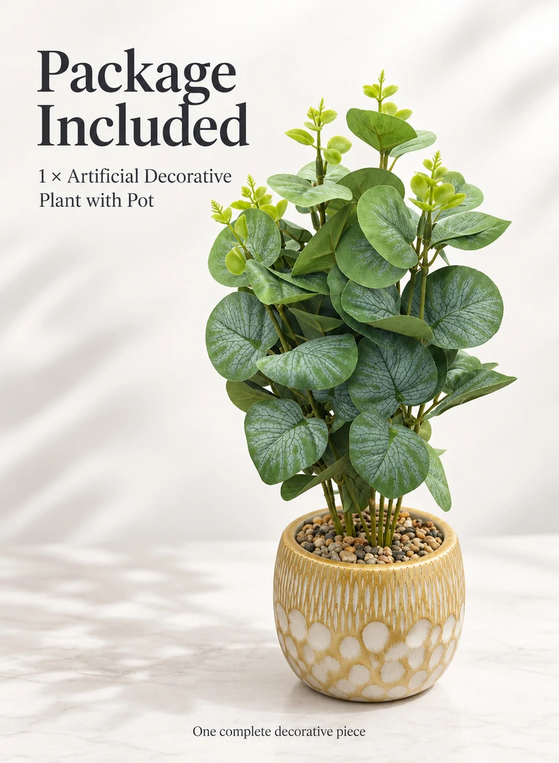 10-Head Artificial Decorative Plant with Textured Leaves & Decorative Pot β photo 7