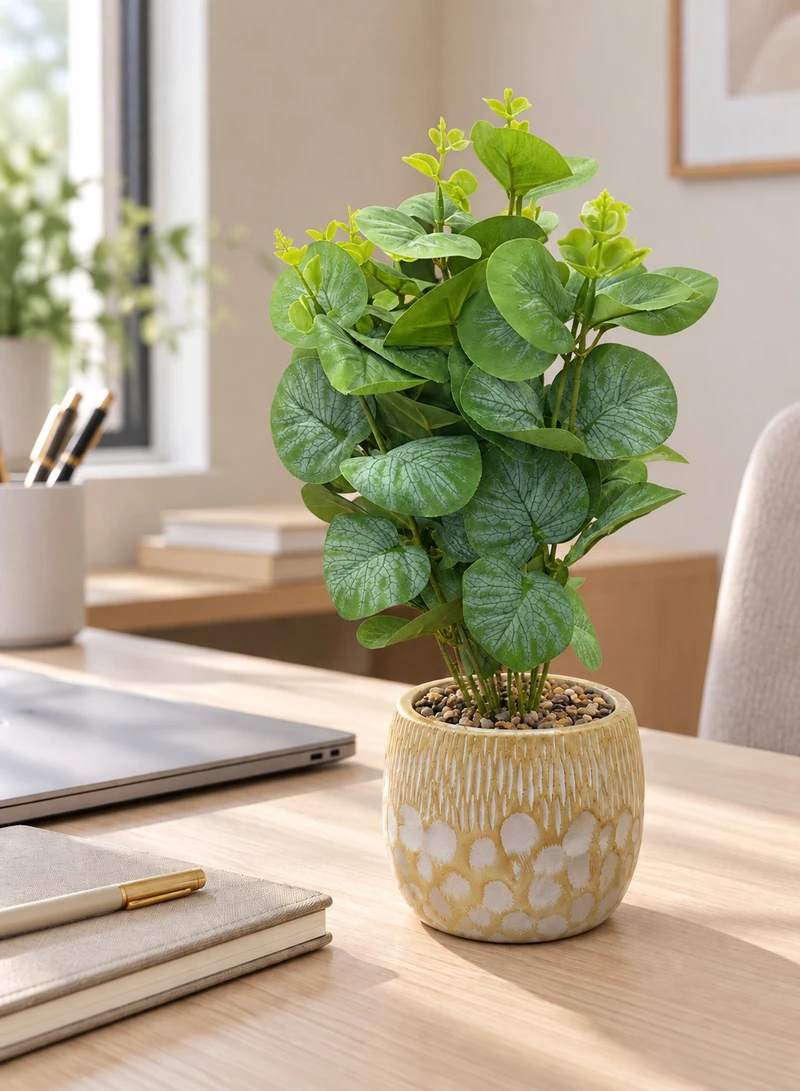 10-Head Artificial Decorative Plant with Textured Leaves & Decorative Pot β photo 8
