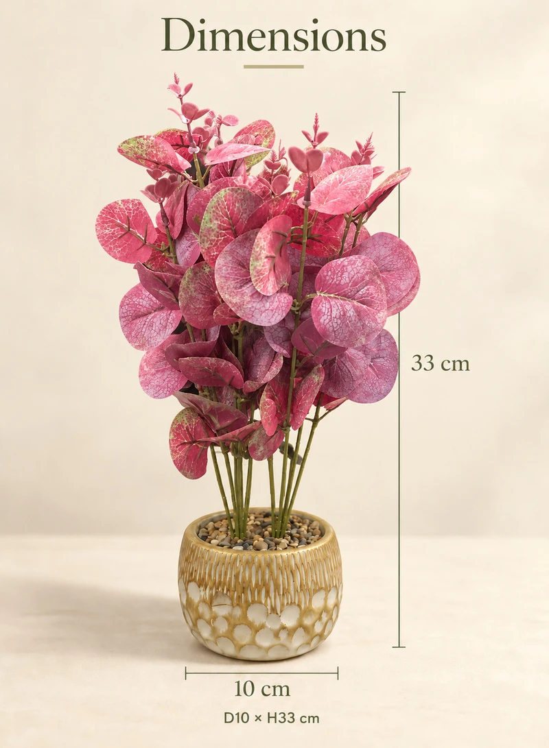 10-Head Artificial Decorative Plant with Textured Leaves & Decorative Pot — photo 2