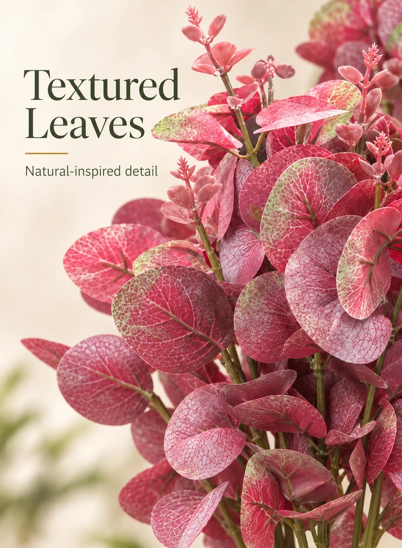 10-Head Artificial Decorative Plant with Textured Leaves & Decorative Pot β photo 3