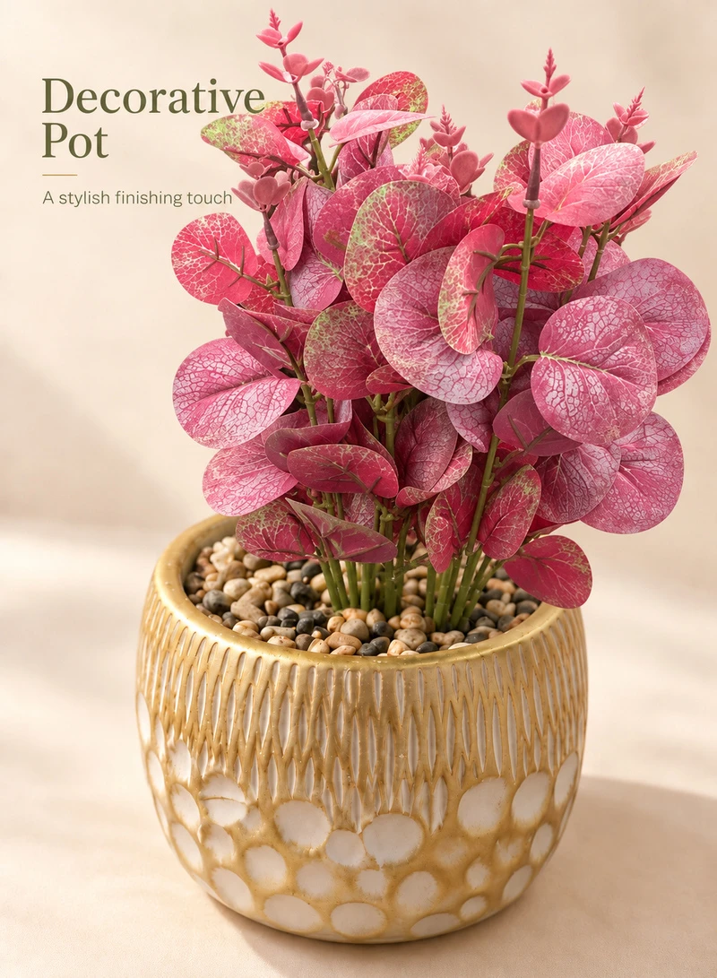 10-Head Artificial Decorative Plant with Textured Leaves & Decorative Pot β photo 4