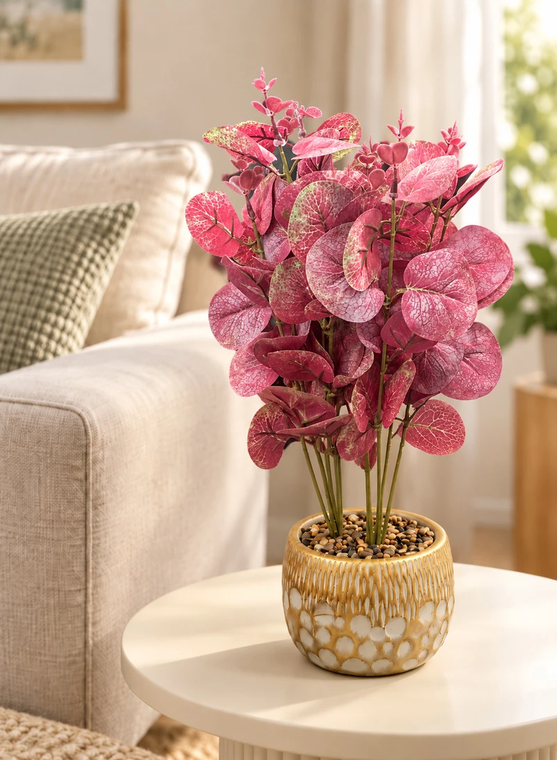 10-Head Artificial Decorative Plant with Textured Leaves & Decorative Pot — photo 9