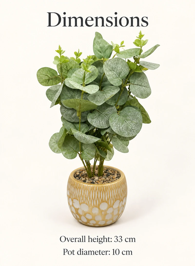 10-Head Artificial Decorative Plant with Textured Leaves & Decorative Pot — photo 2