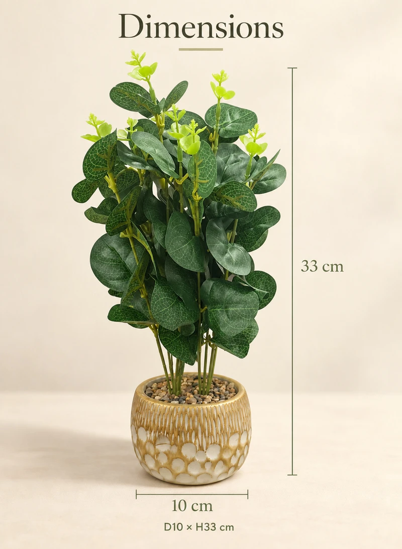 10-Head Artificial Decorative Plant with Textured Leaves & Decorative Pot β photo 2
