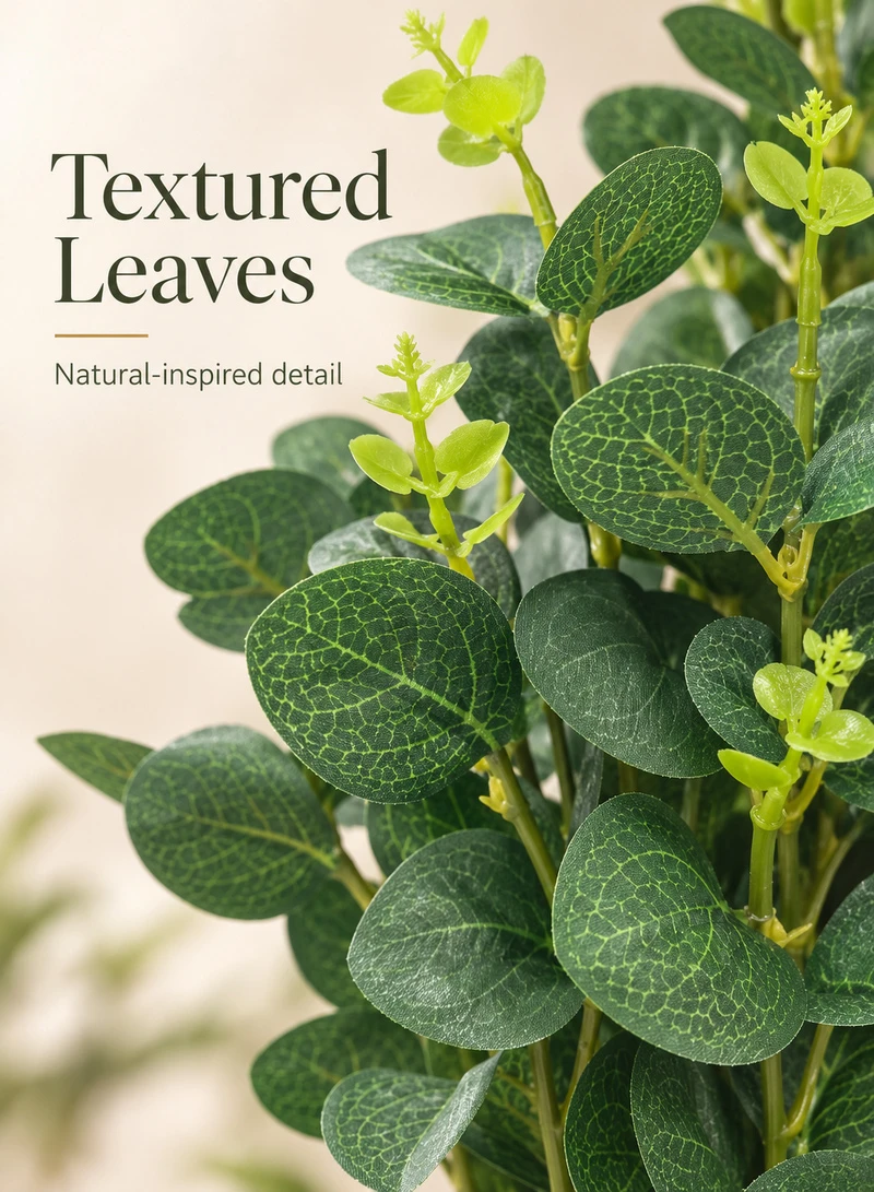 10-Head Artificial Decorative Plant with Textured Leaves & Decorative Pot β photo 3