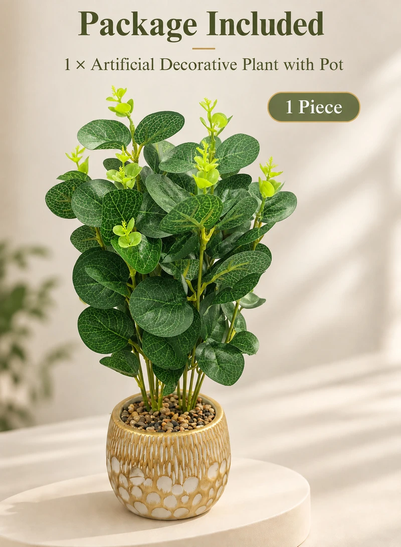10-Head Artificial Decorative Plant with Textured Leaves & Decorative Pot — photo 7
