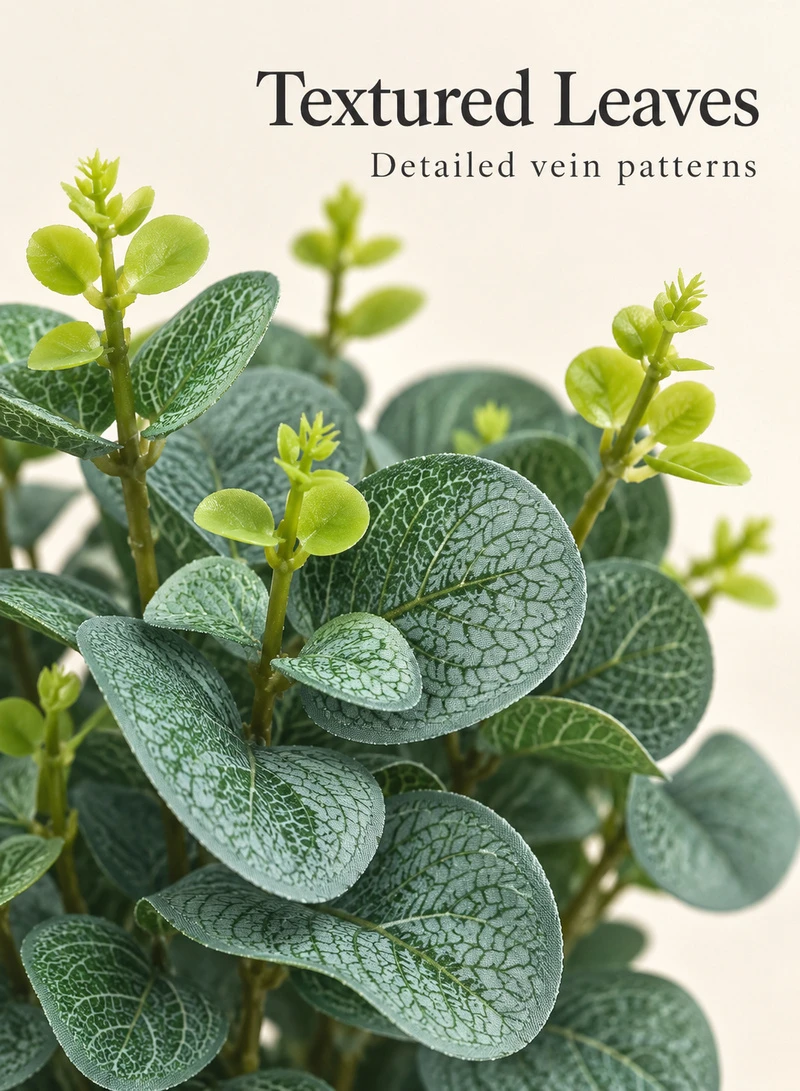 10-Head Artificial Decorative Plant with Textured Leaves & Decorative Pot β photo 3