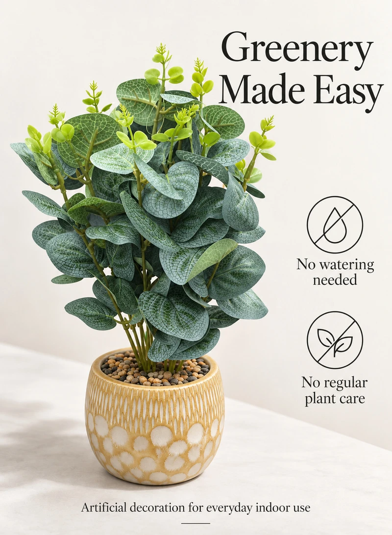 10-Head Artificial Decorative Plant with Textured Leaves & Decorative Pot β photo 5