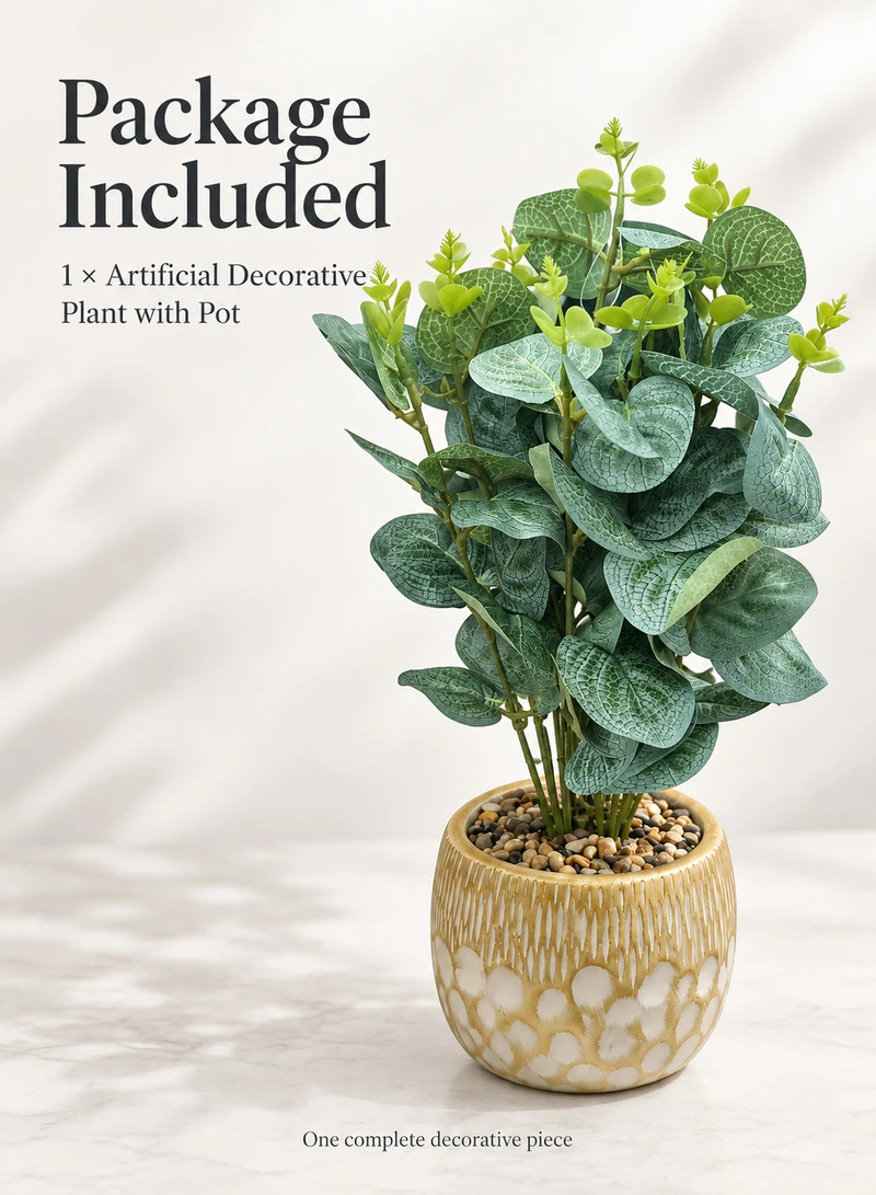 10-Head Artificial Decorative Plant with Textured Leaves & Decorative Pot β photo 7