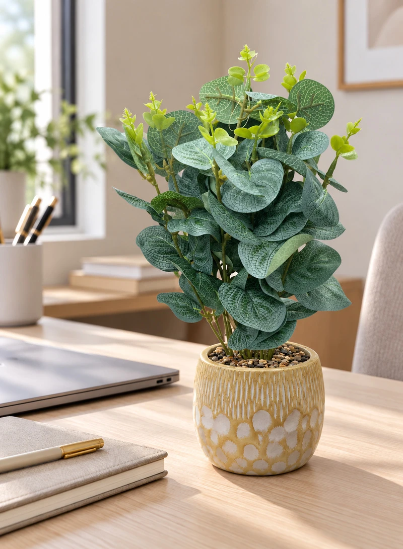 10-Head Artificial Decorative Plant with Textured Leaves & Decorative Pot β photo 8