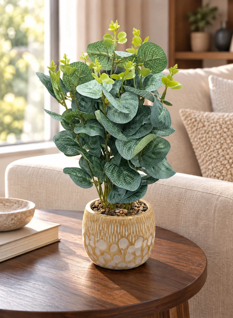 10-Head Artificial Decorative Plant with Textured Leaves & Decorative Pot — photo 9
