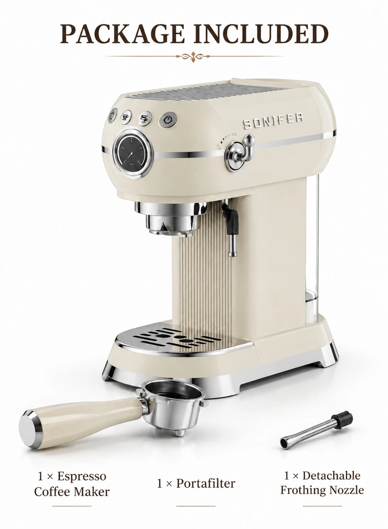 Programmable Espresso Coffee Maker with 4-Cup Capacity, Detachable Frothing Nozzle & Retro Desi β photo 7
