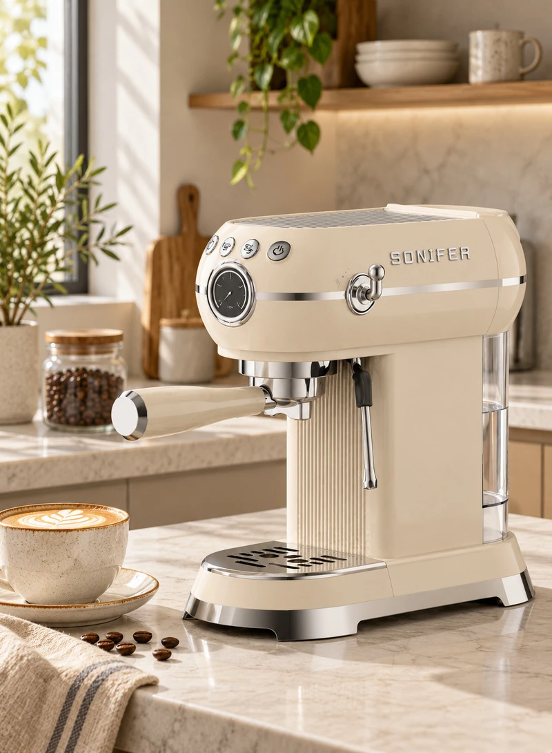 Programmable Espresso Coffee Maker with 4-Cup Capacity, Detachable Frothing Nozzle & Retro Desi β photo 9