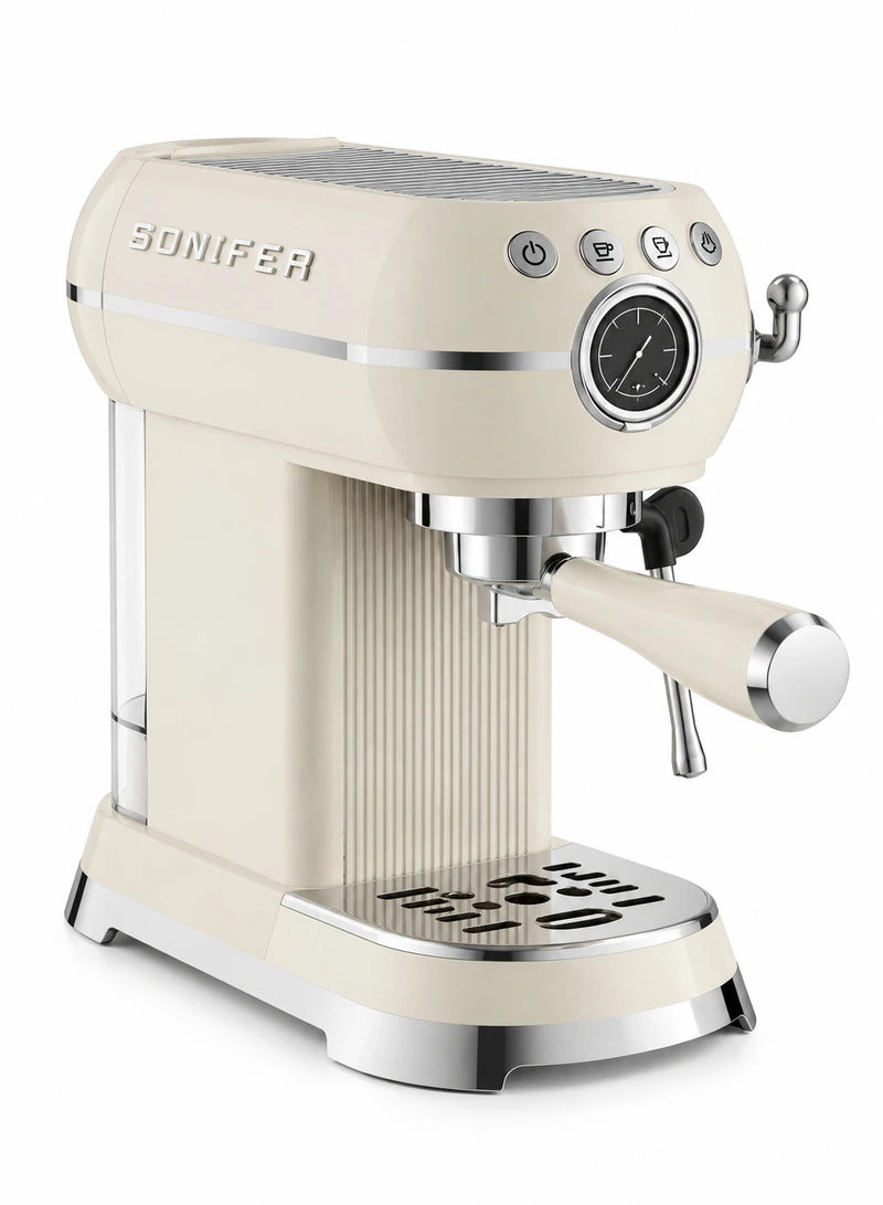 Programmable Espresso Coffee Maker with 4-Cup Capacity, Detachable Frothing Nozzle & Retro Desi