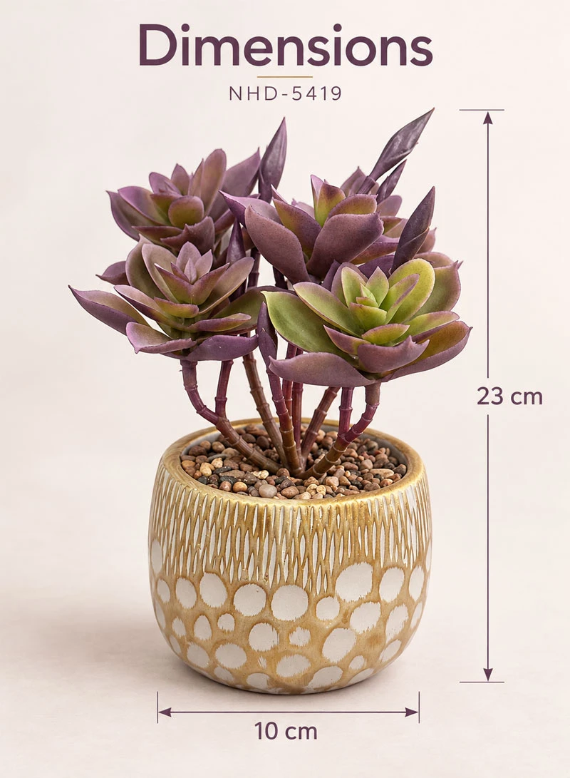Artificial Succulent Plant with Decorative Pot - Purple — photo 2