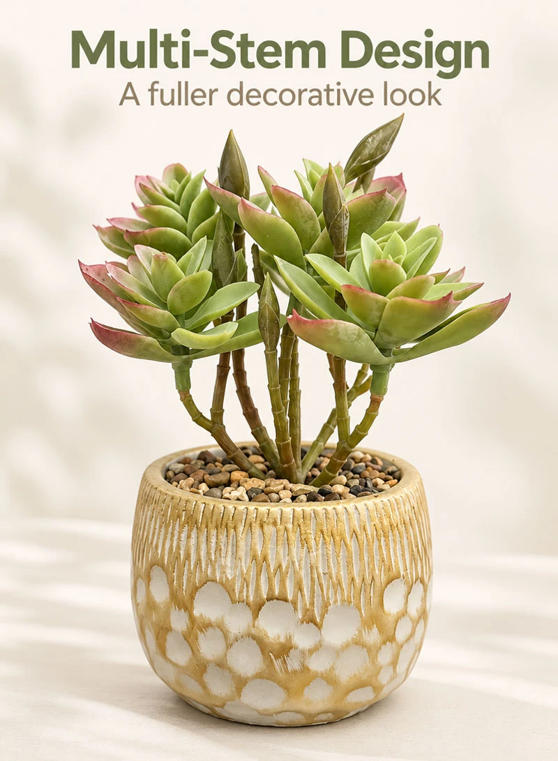 Artificial Succulent Plant with Decorative Pot - Dark Green — photo 5